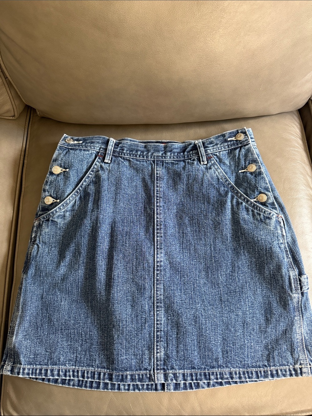 The Limited Blue Denim Button-Accent Mini Skirt